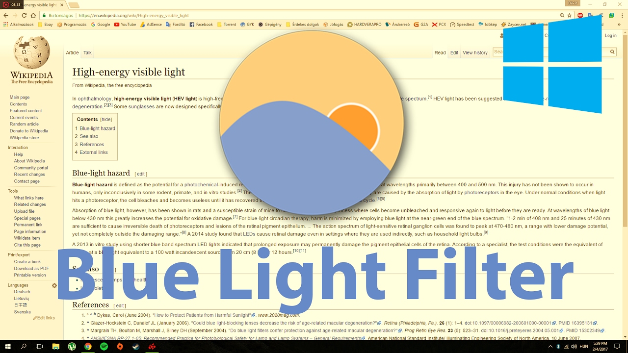Blue light filter for laptop